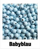 Holzperlen 8mm babyblau